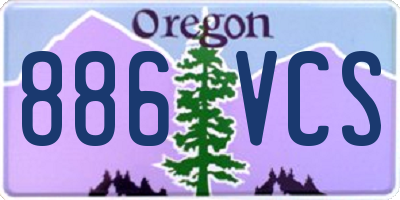 OR license plate 886VCS