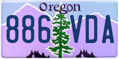 OR license plate 886VDA