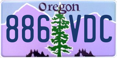 OR license plate 886VDC