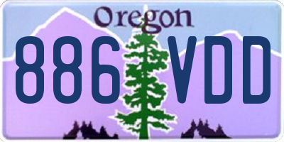 OR license plate 886VDD