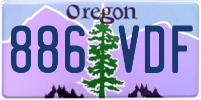 OR license plate 886VDF