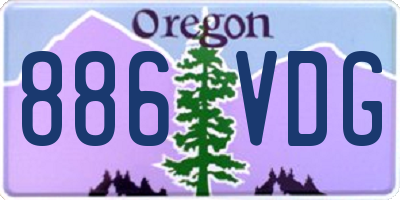 OR license plate 886VDG