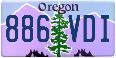 OR license plate 886VDI