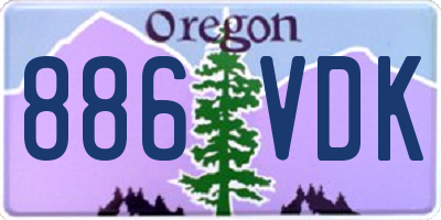 OR license plate 886VDK