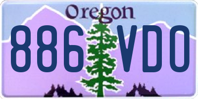 OR license plate 886VDO