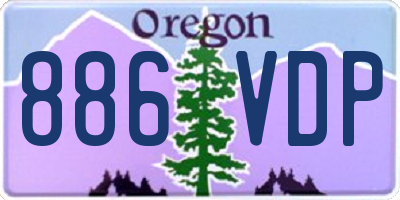 OR license plate 886VDP