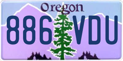 OR license plate 886VDU