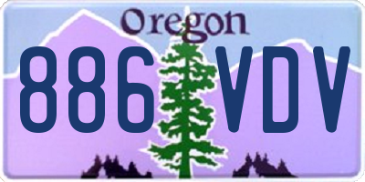 OR license plate 886VDV