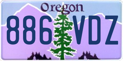 OR license plate 886VDZ