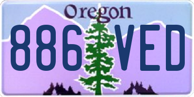OR license plate 886VED