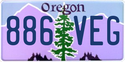 OR license plate 886VEG