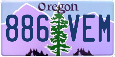 OR license plate 886VEM