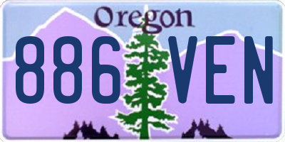 OR license plate 886VEN