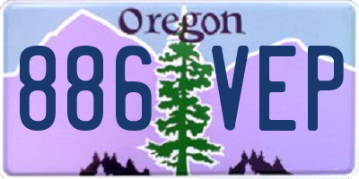OR license plate 886VEP