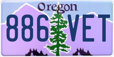 OR license plate 886VET