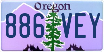OR license plate 886VEY