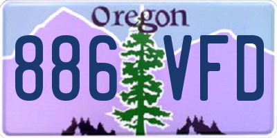 OR license plate 886VFD