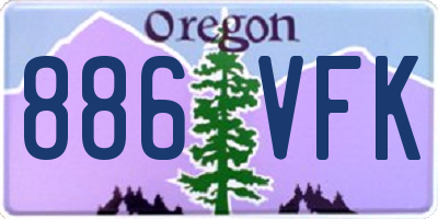 OR license plate 886VFK