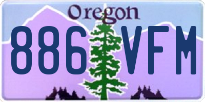 OR license plate 886VFM