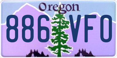 OR license plate 886VFO