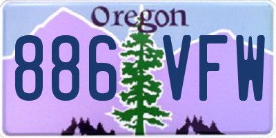 OR license plate 886VFW