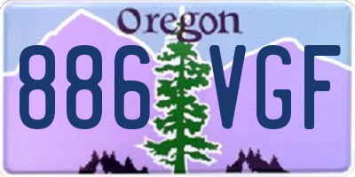 OR license plate 886VGF