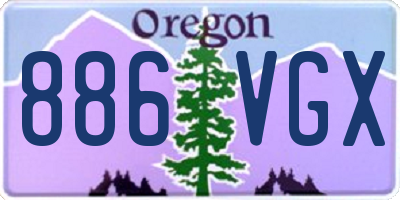 OR license plate 886VGX