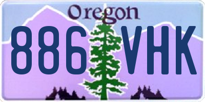 OR license plate 886VHK