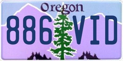 OR license plate 886VID