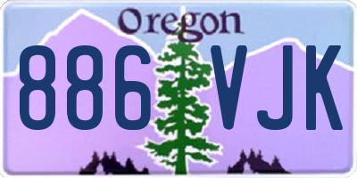 OR license plate 886VJK