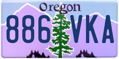 OR license plate 886VKA