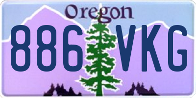 OR license plate 886VKG