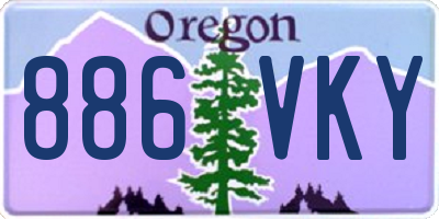 OR license plate 886VKY