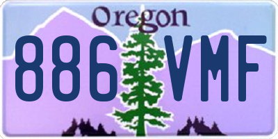 OR license plate 886VMF