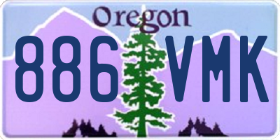 OR license plate 886VMK