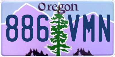 OR license plate 886VMN