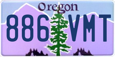 OR license plate 886VMT
