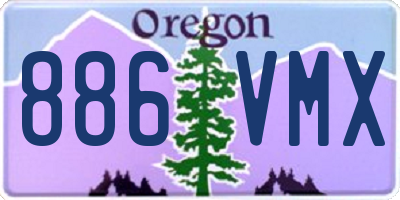 OR license plate 886VMX