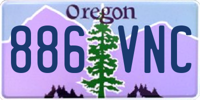 OR license plate 886VNC