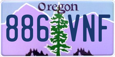 OR license plate 886VNF