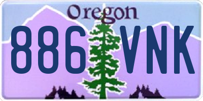 OR license plate 886VNK
