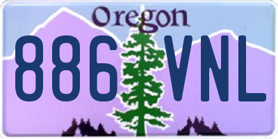 OR license plate 886VNL