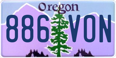 OR license plate 886VON
