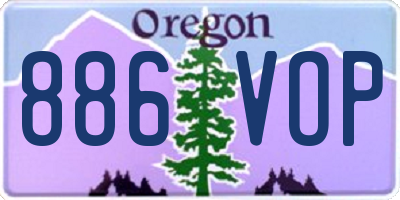 OR license plate 886VOP