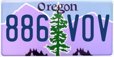 OR license plate 886VOV