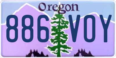 OR license plate 886VOY