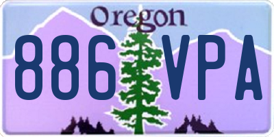 OR license plate 886VPA