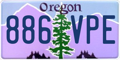 OR license plate 886VPE