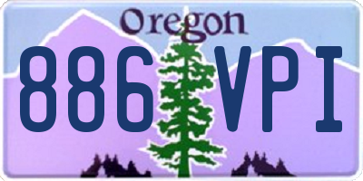 OR license plate 886VPI
