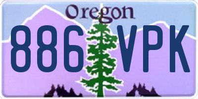 OR license plate 886VPK